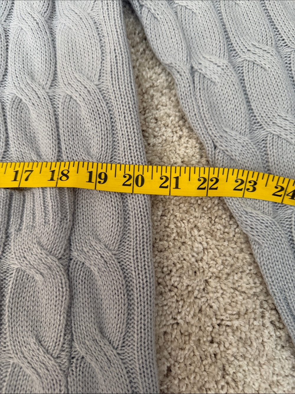 SHEIN Light Gray Cable Knit V-Neck Button Front Cardigan - Picture 7 of 9